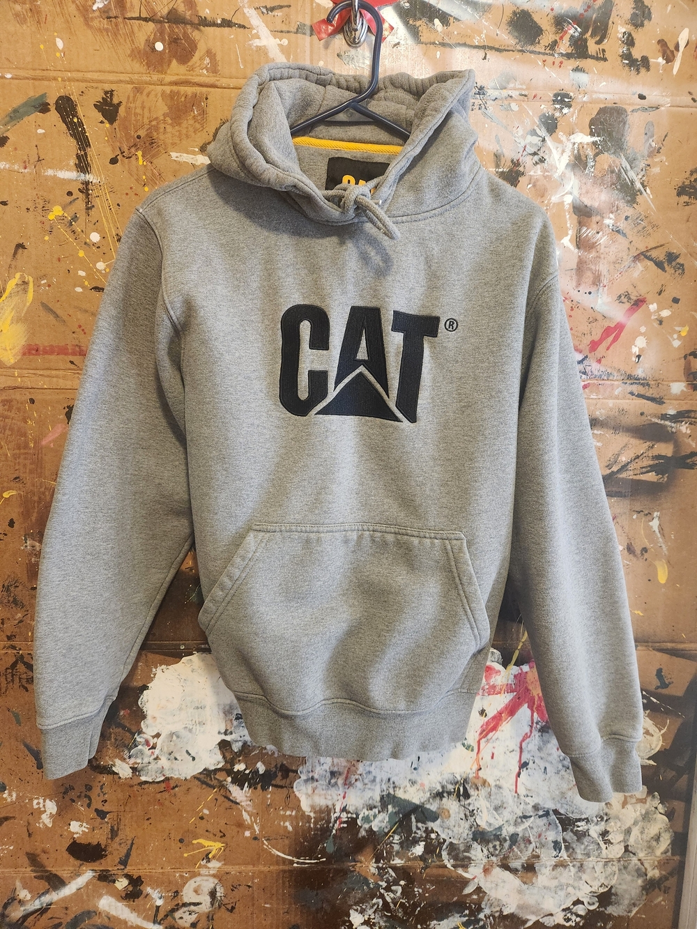 CAT Men's Gray Logo Hooded Sweatshirt